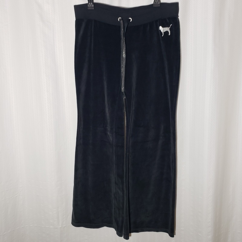 Y2K Pink Flare Velour Low Rise Sweatpants Womens Sz M* Bling Victorias Secret